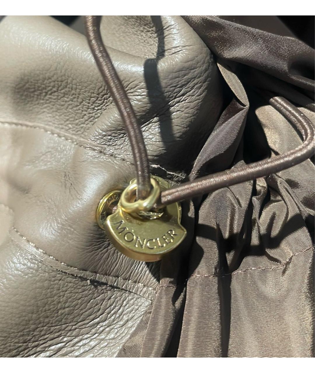 MONCLER Коричневая кожаная рубашка, фото 8