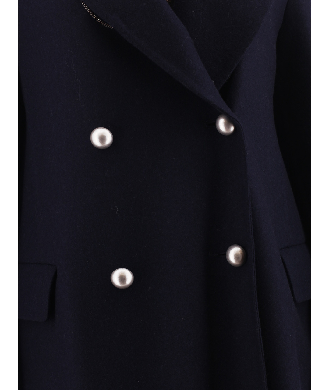 ERMANNO SCERVINO Темно-синее шерстяное пальто, фото 4