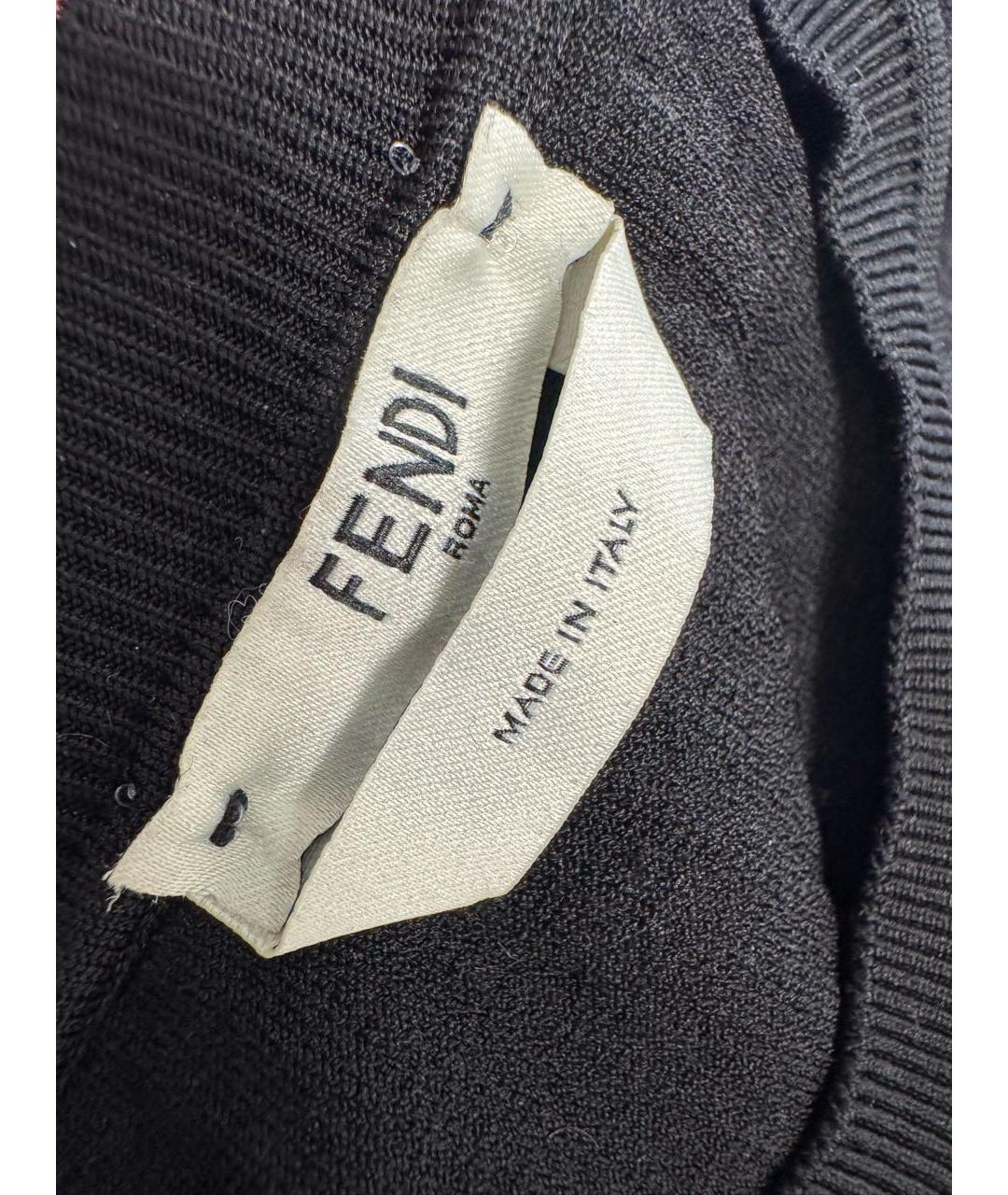 FENDI Черное вискозное повседневное платье, фото 6