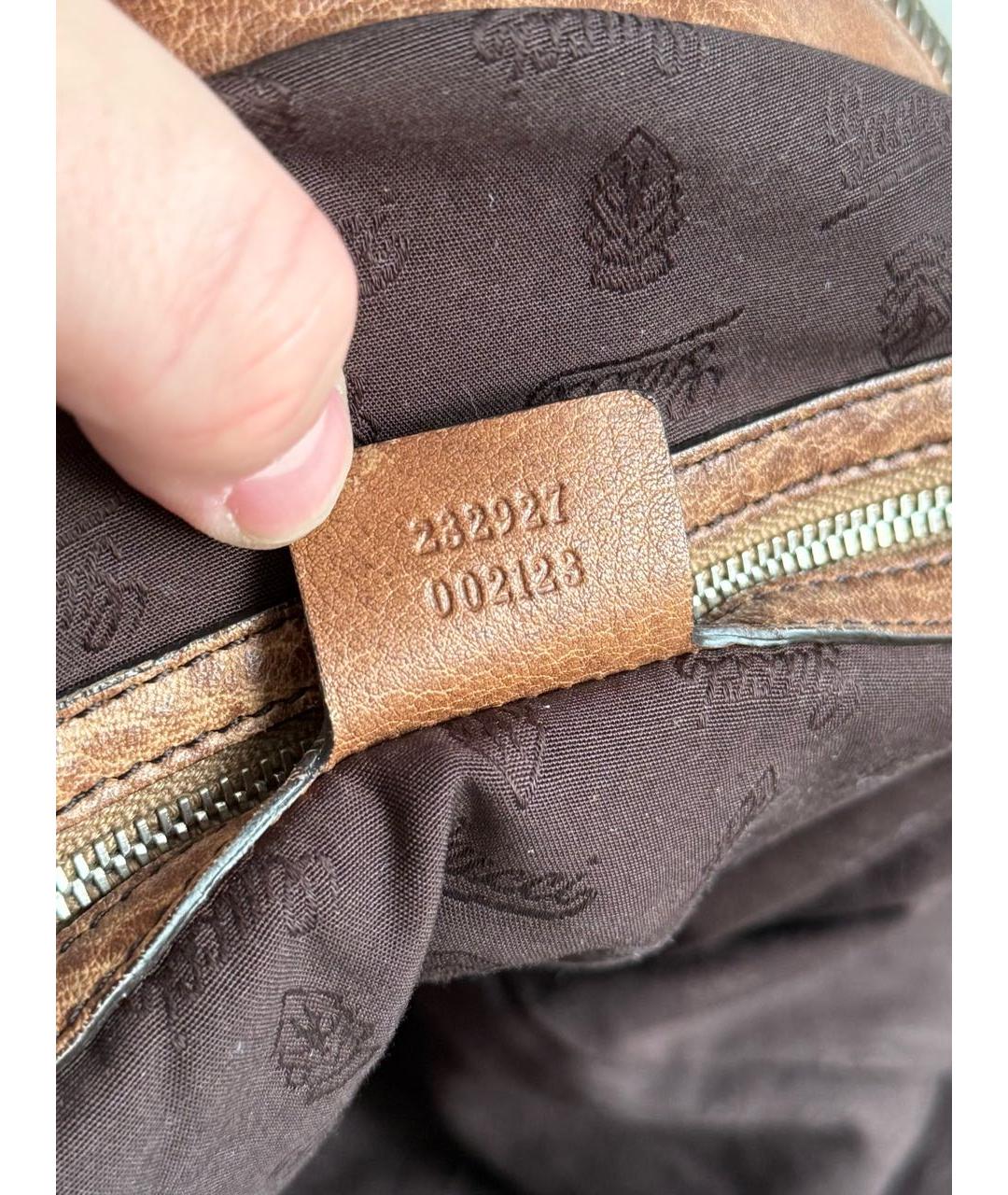 GUCCI Коричневая сумка тоут из канвы, фото 7