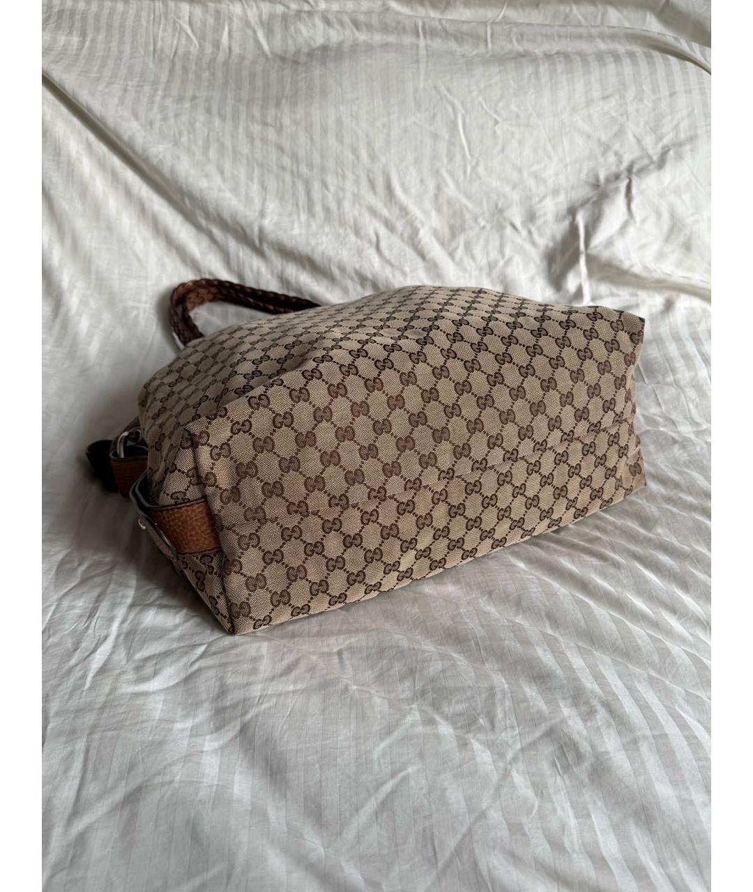 GUCCI Коричневая сумка тоут из канвы, фото 3