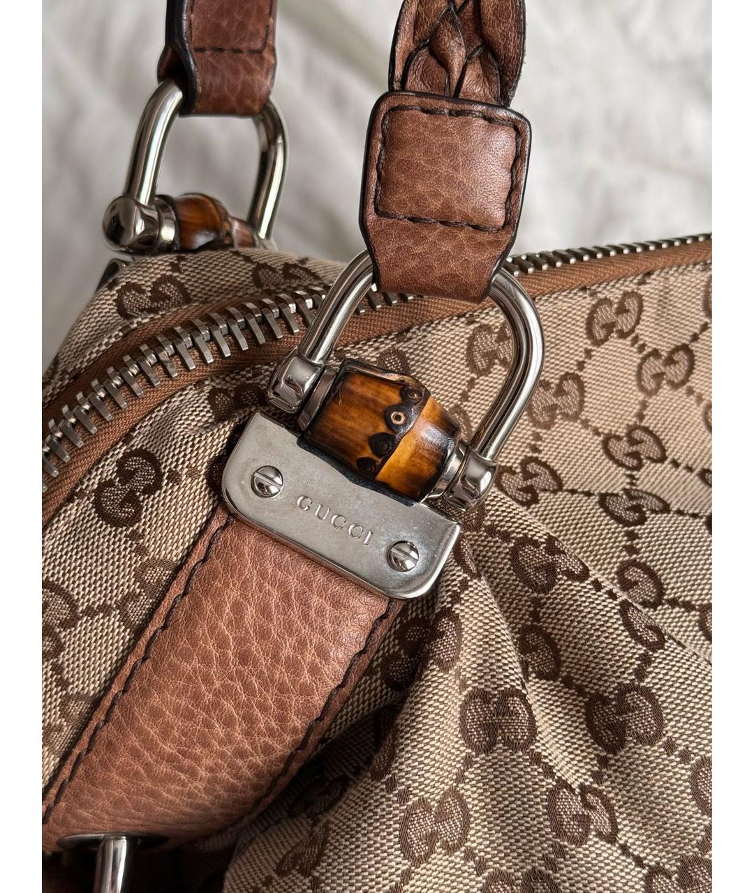 GUCCI Коричневая сумка тоут из канвы, фото 5