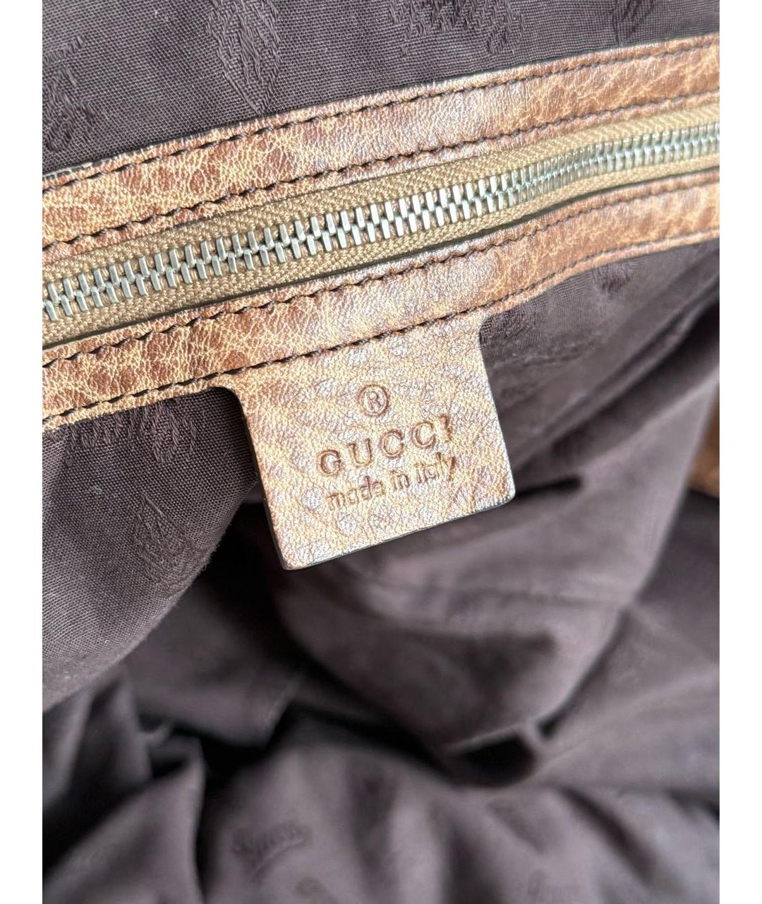 GUCCI Коричневая сумка тоут из канвы, фото 6