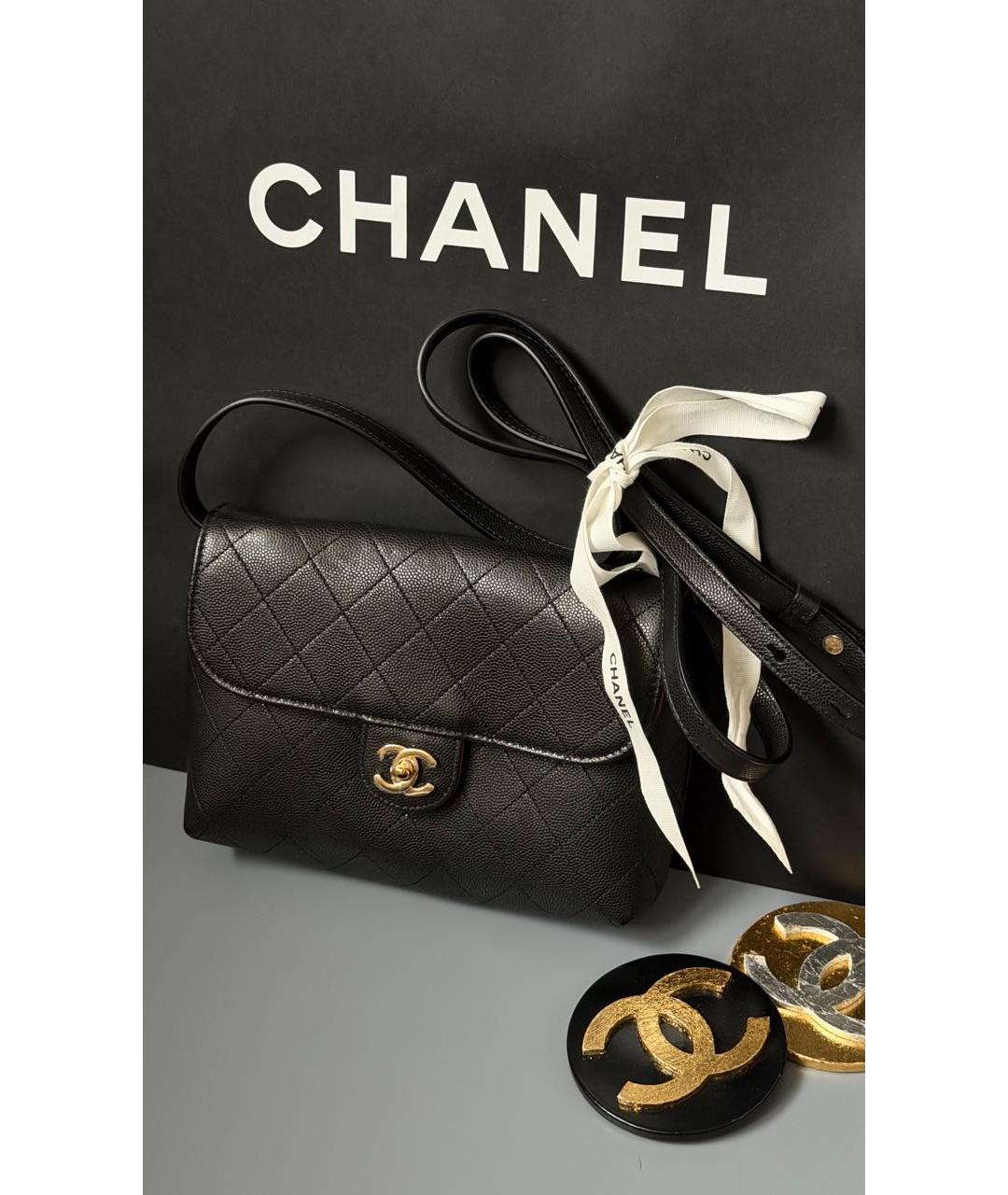 CHANEL Черная кожаная сумка через плечо, фото 2