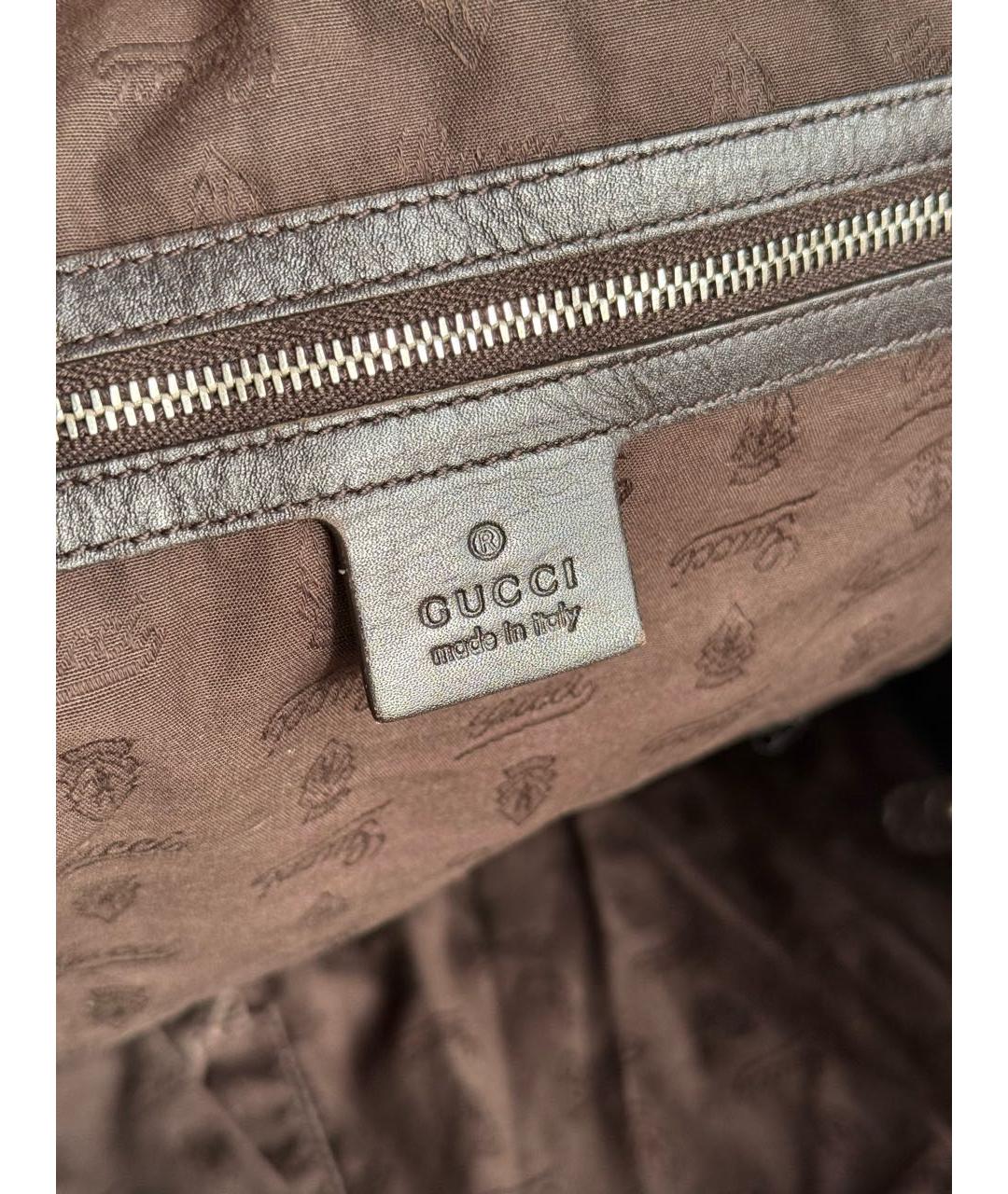 GUCCI Коричневая сумка тоут из канвы, фото 5