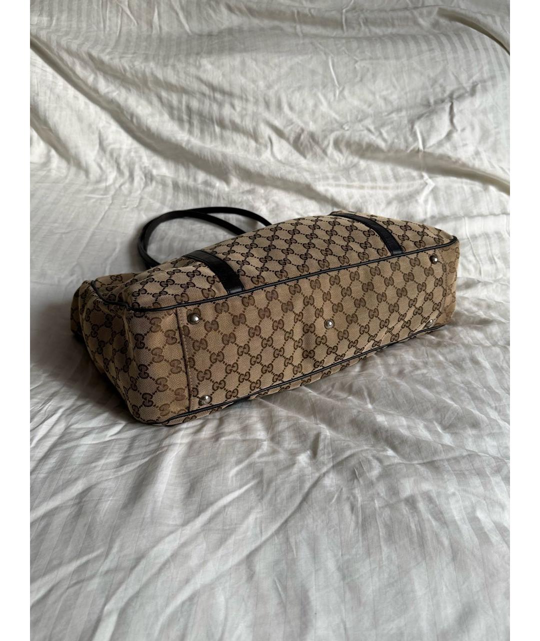 GUCCI Коричневая сумка тоут из канвы, фото 3