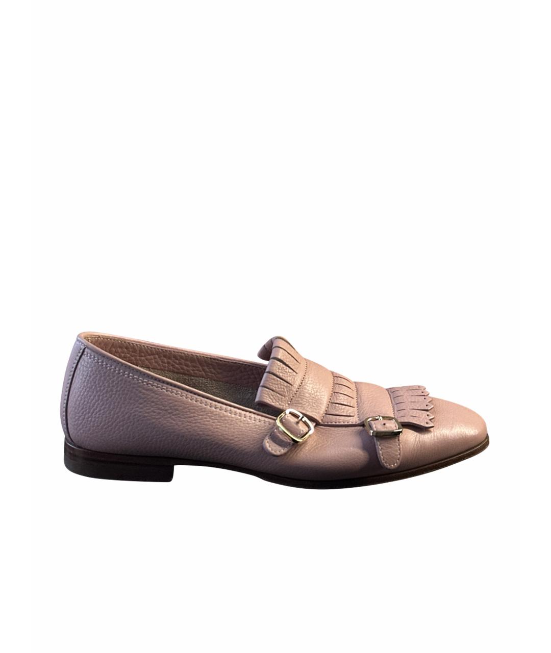 SANTONI Розовые кожаные лоферы, фото 6