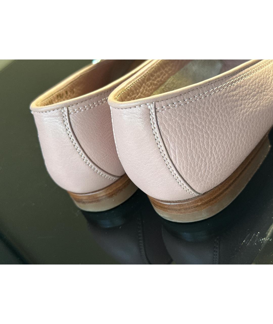 SANTONI Розовые кожаные лоферы, фото 5