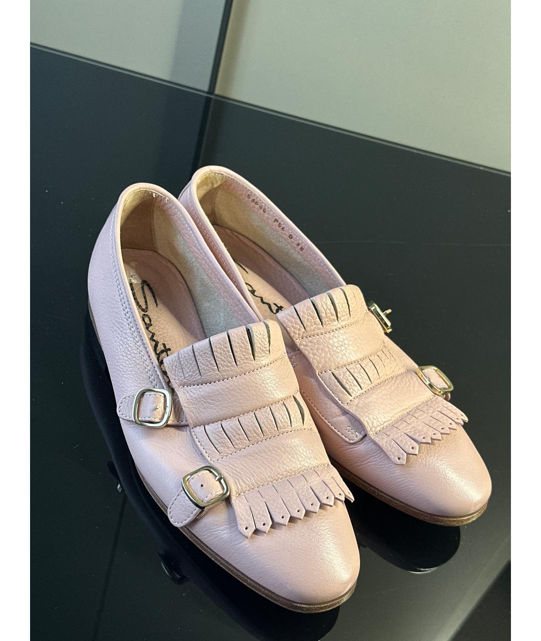 SANTONI Розовые кожаные лоферы, фото 2