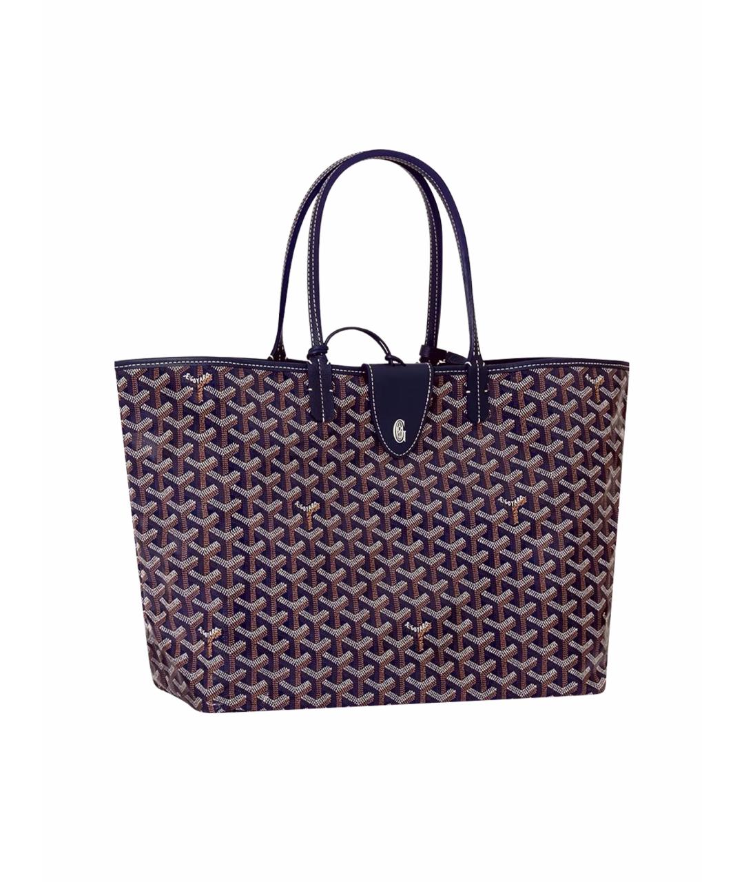 GOYARD Темно-синяя сумка тоут из канвы, фото 1
