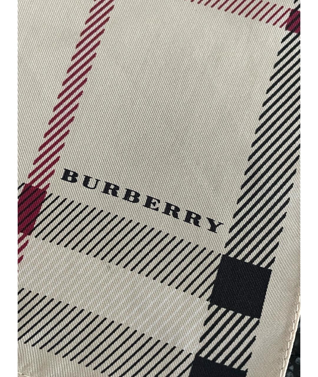 BURBERRY Бежевый шелковый платок, фото 2