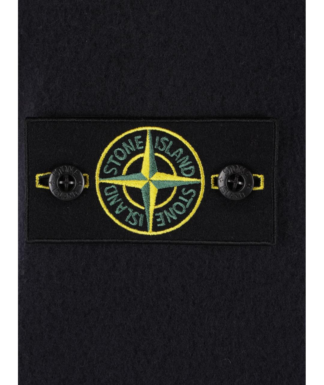 STONE ISLAND Темно-синее шерстяное пальто, фото 3