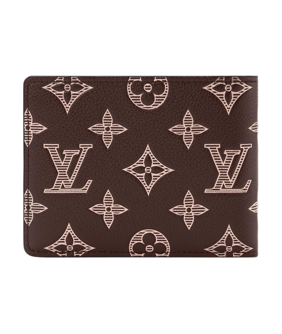 LOUIS VUITTON Коричневый кожаный кошелек, фото 3
