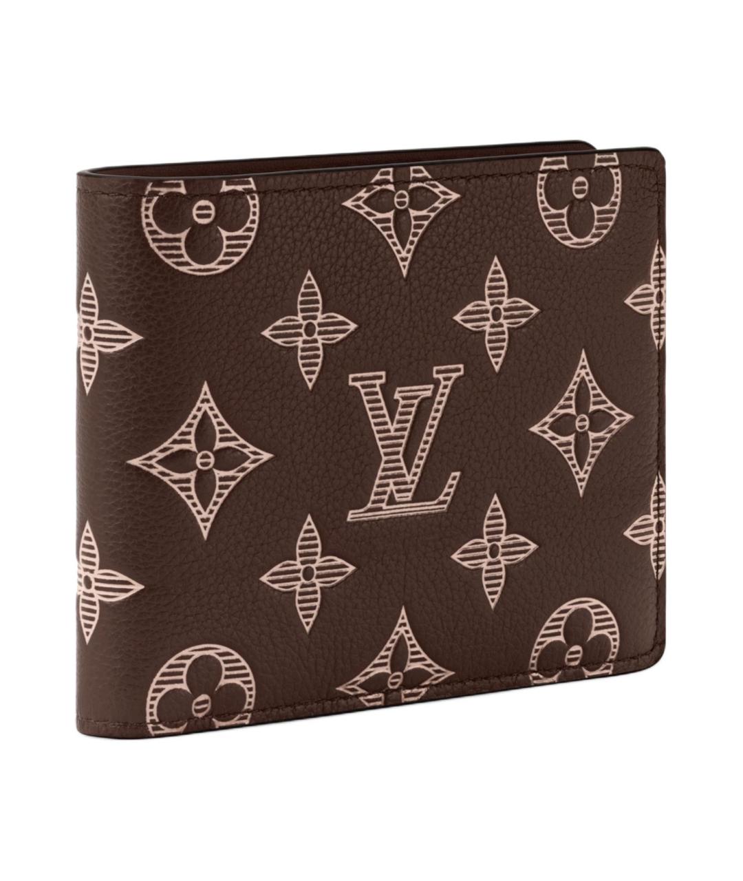 LOUIS VUITTON Коричневый кожаный кошелек, фото 2