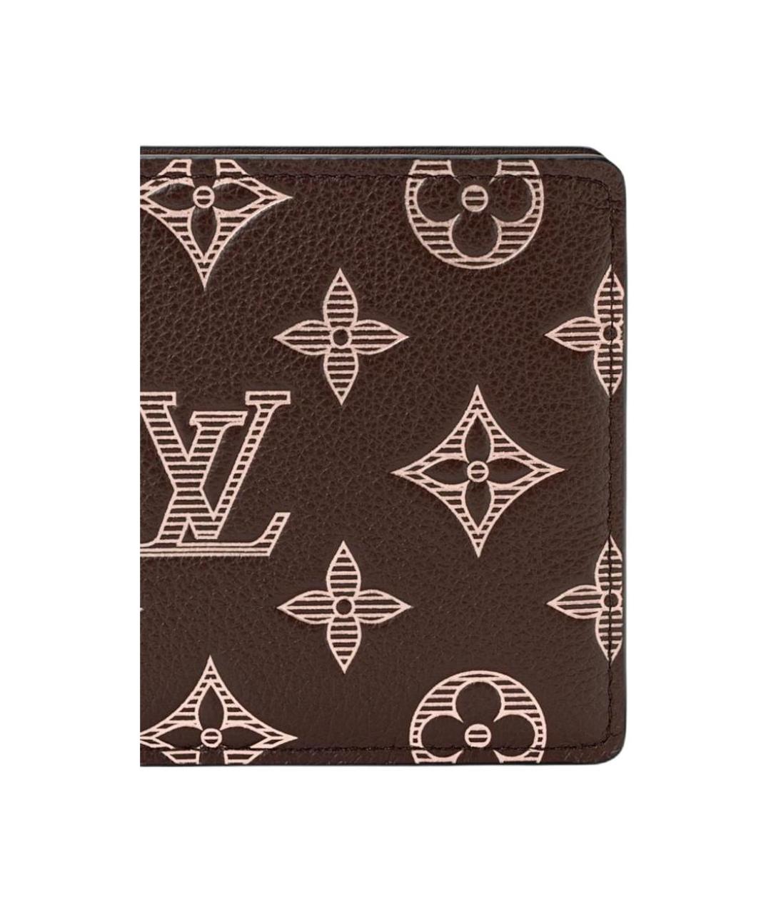 LOUIS VUITTON Коричневый кожаный кошелек, фото 5