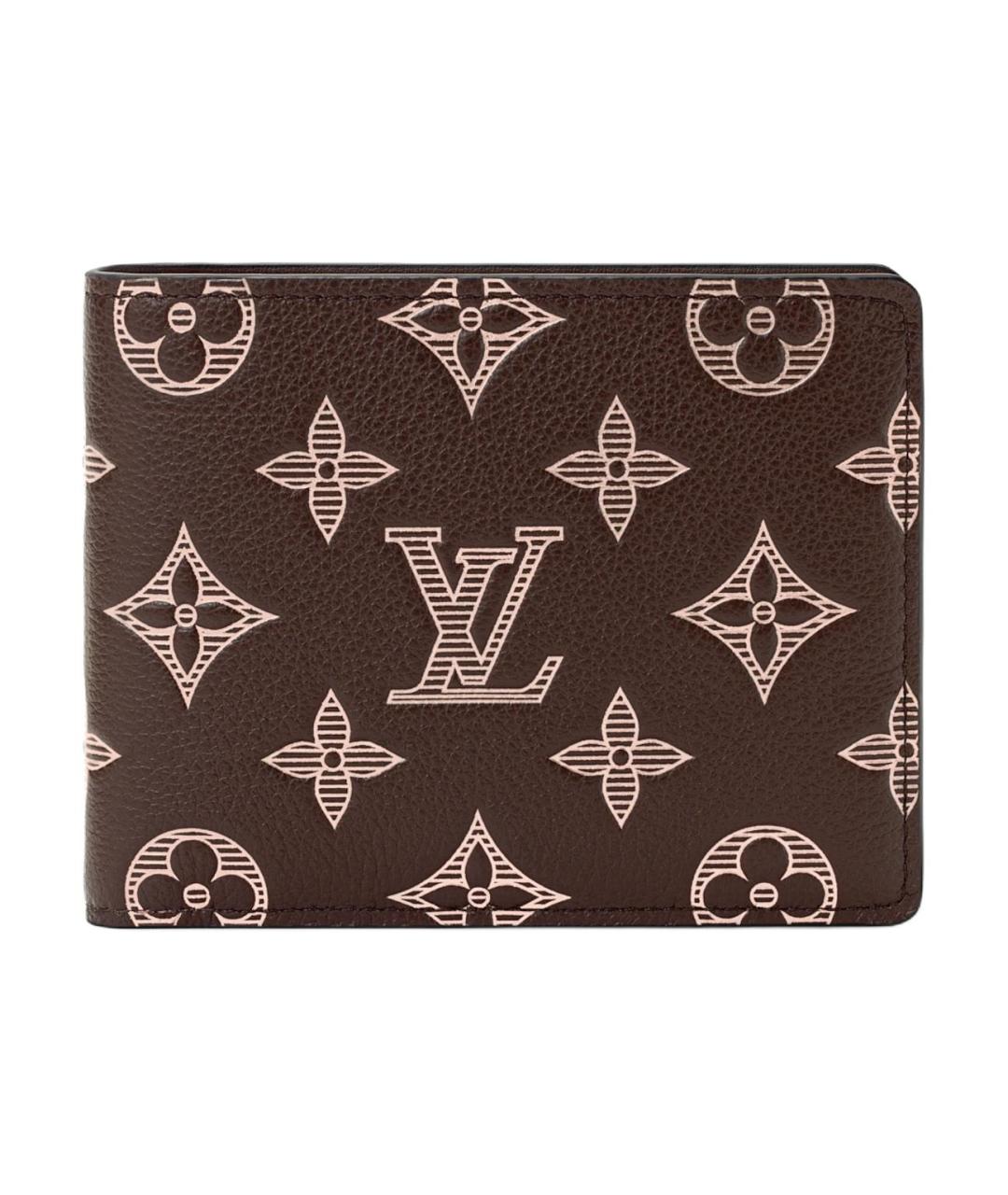 LOUIS VUITTON Коричневый кожаный кошелек, фото 1