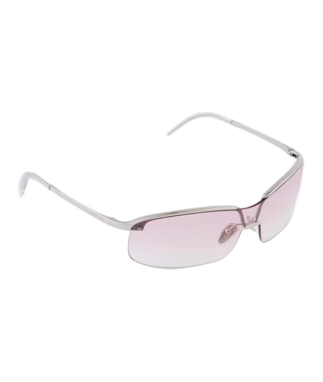 PRADA Серебряные металлические солнцезащитные очки, фото 2