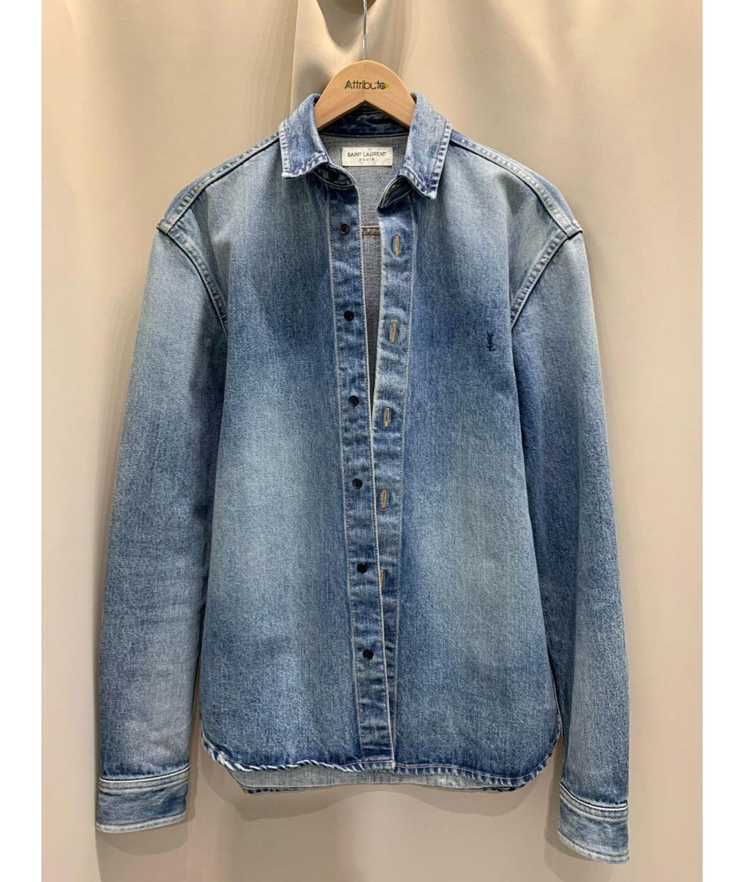 SAINT LAURENT Голубая деним рубашка, фото 9