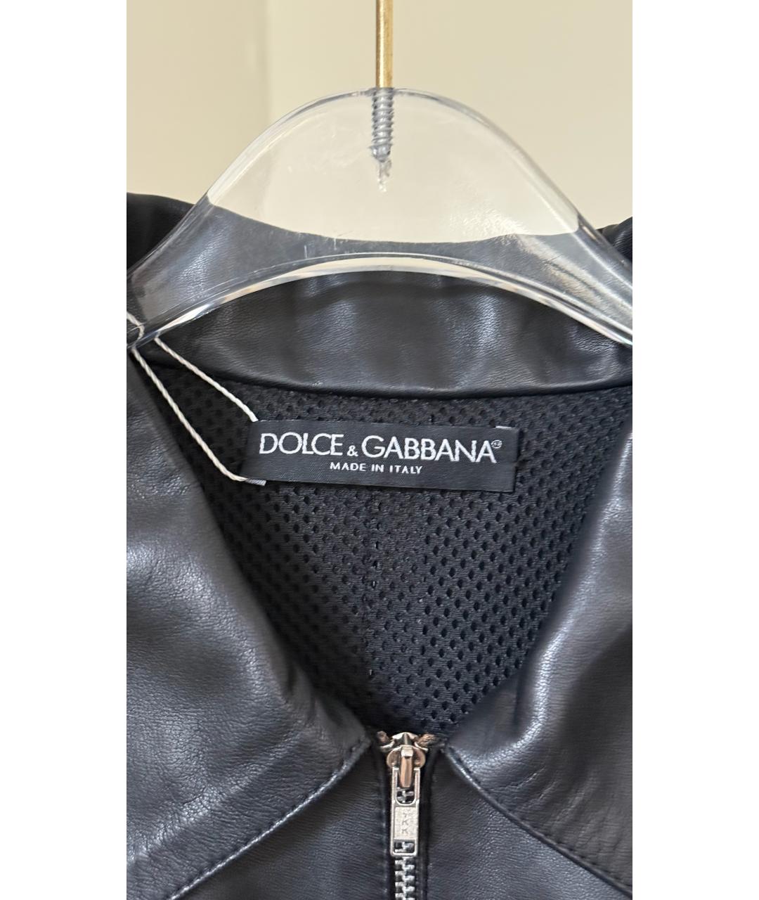 DOLCE&GABBANA Черная кожаная куртка, фото 4