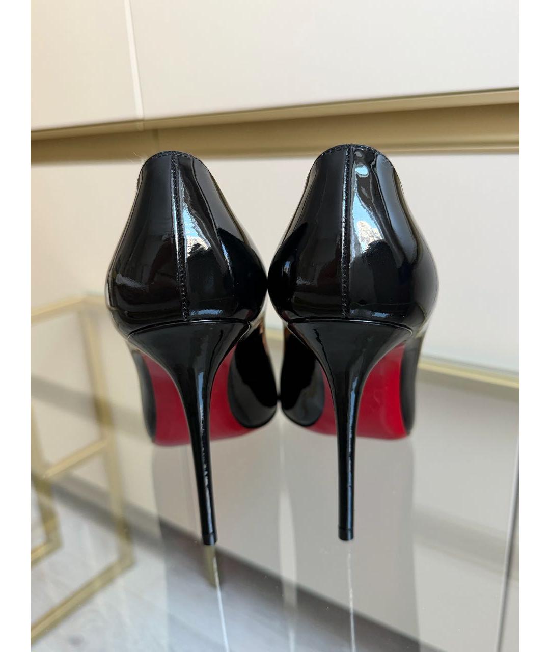 CHRISTIAN LOUBOUTIN Черные кожаные туфли, фото 4
