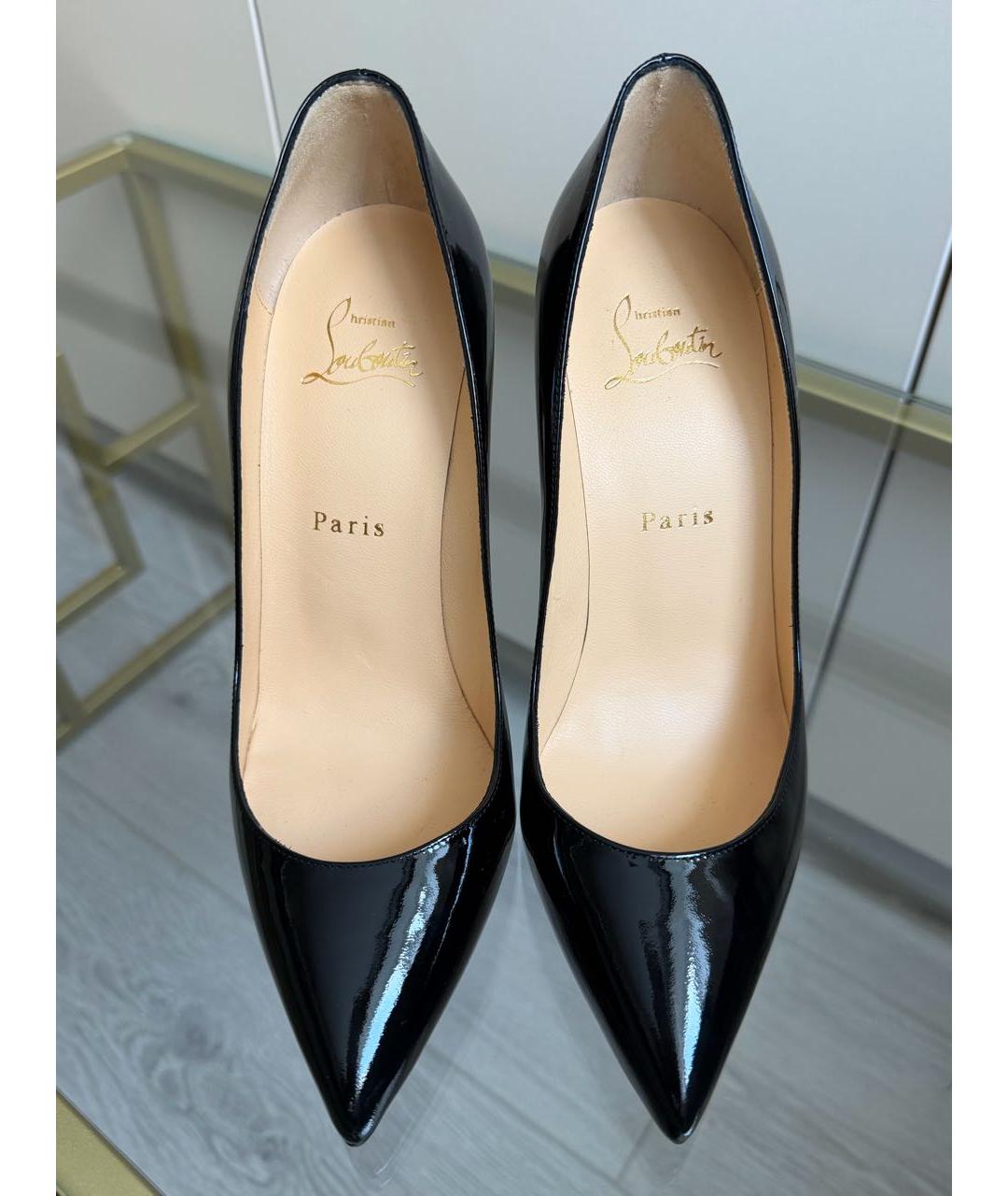 CHRISTIAN LOUBOUTIN Черные кожаные туфли, фото 2