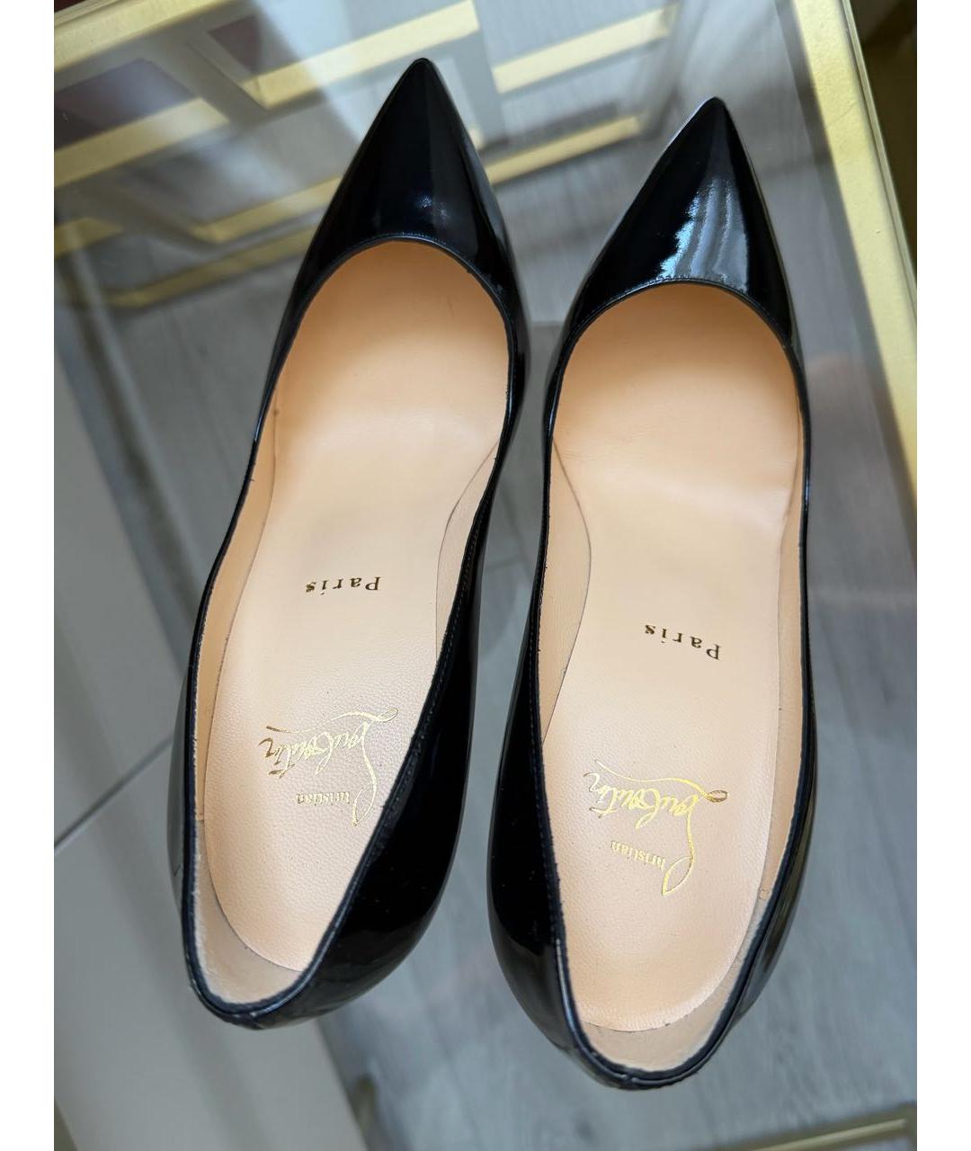 CHRISTIAN LOUBOUTIN Черные кожаные туфли, фото 3