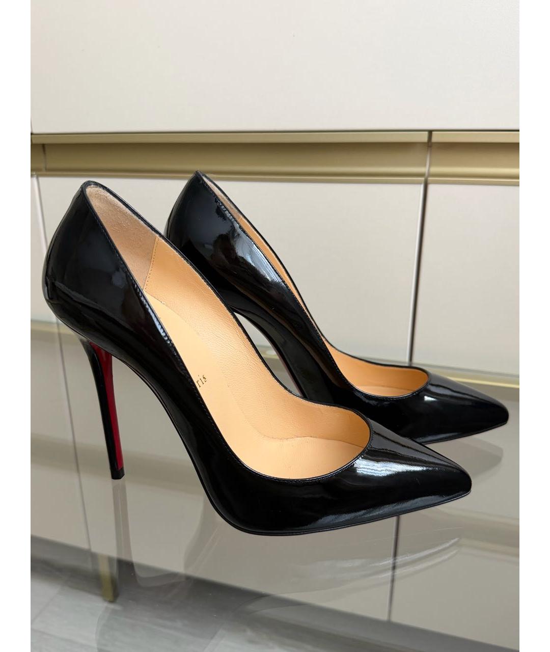 CHRISTIAN LOUBOUTIN Черные кожаные туфли, фото 5