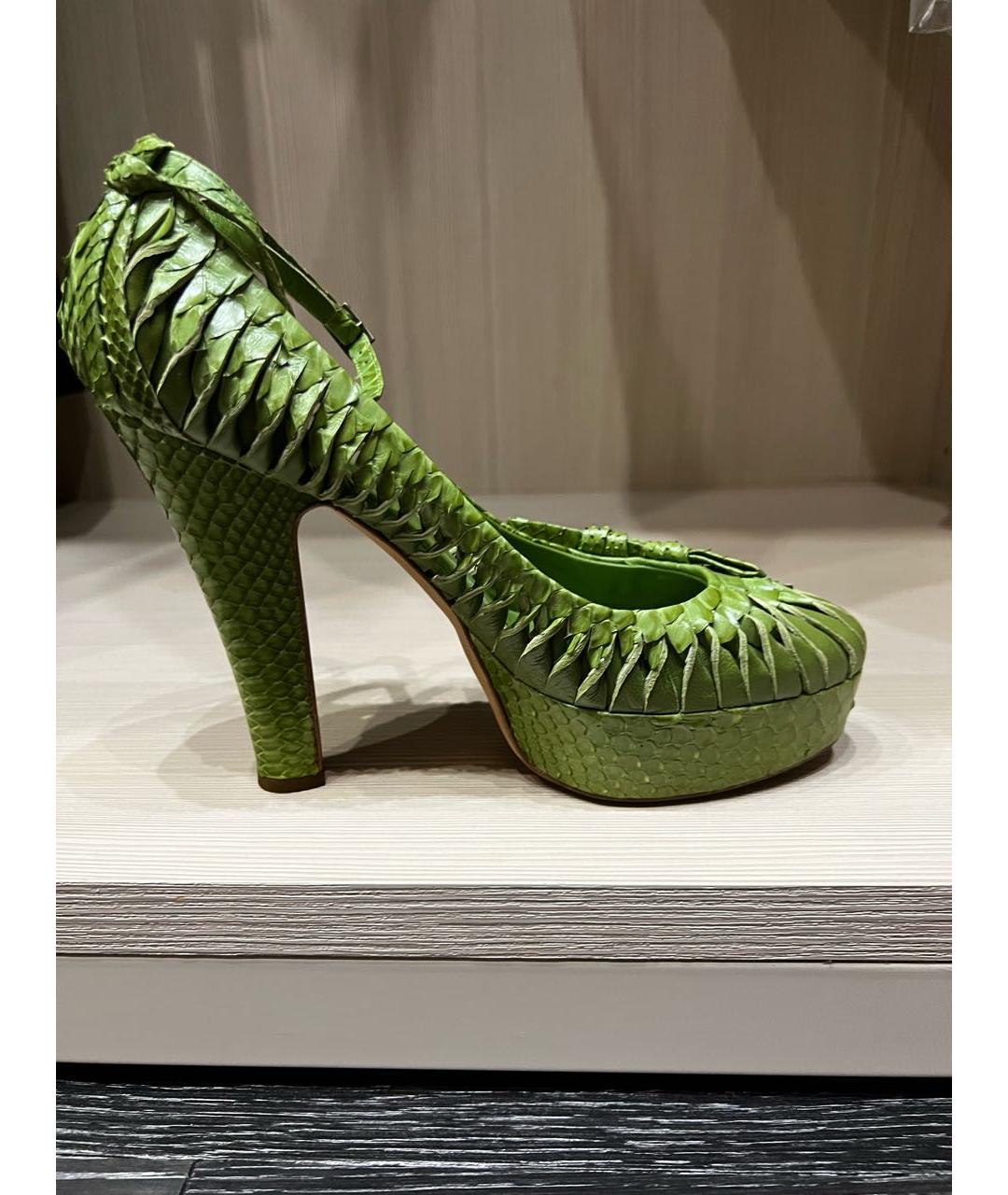CHRISTIAN DIOR PRE-OWNED Салатовые туфли из экзотической кожи, фото 6