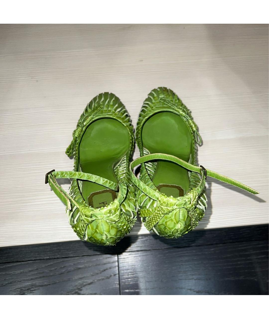 CHRISTIAN DIOR PRE-OWNED Салатовые туфли из экзотической кожи, фото 3