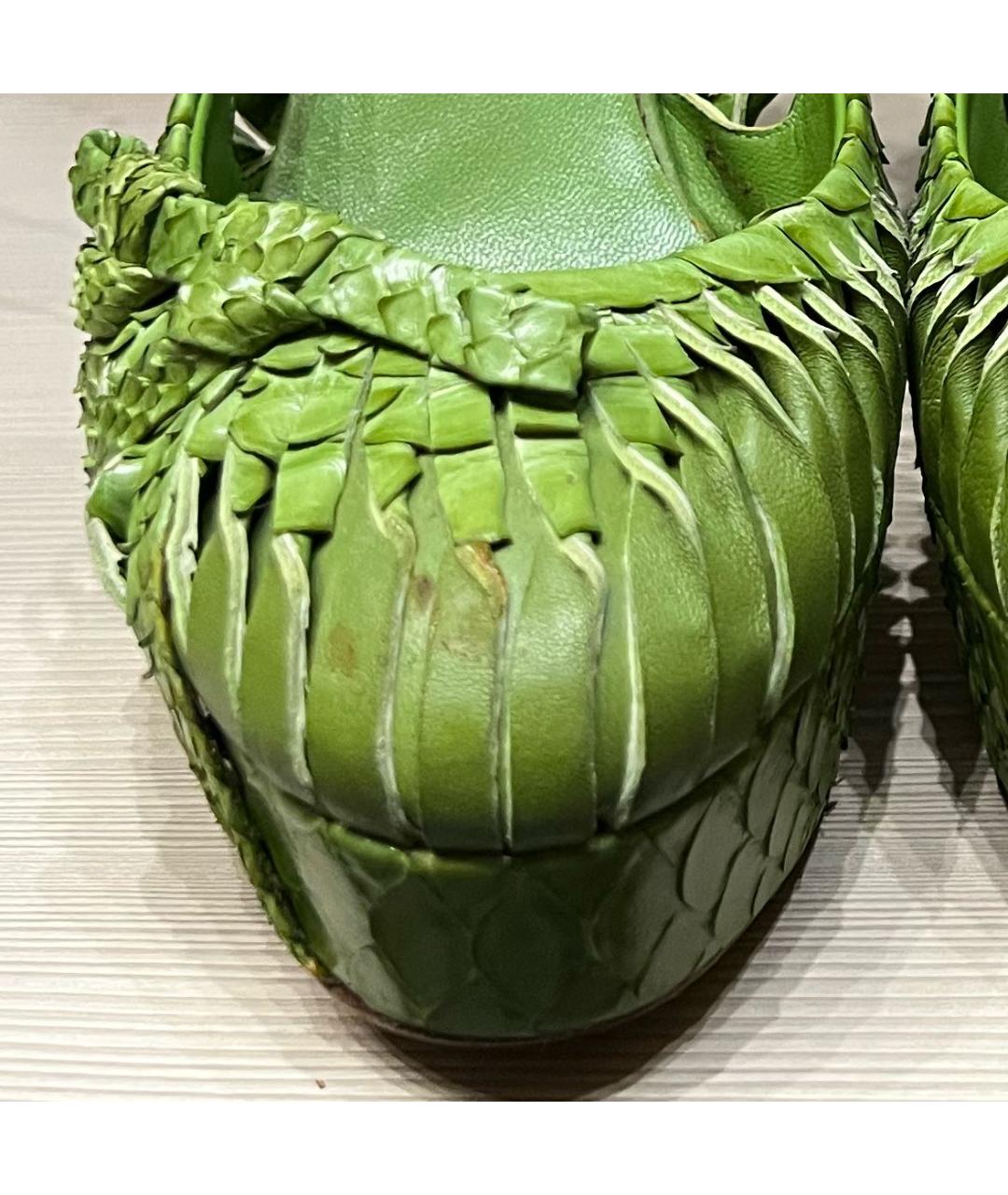 CHRISTIAN DIOR PRE-OWNED Салатовые туфли из экзотической кожи, фото 5