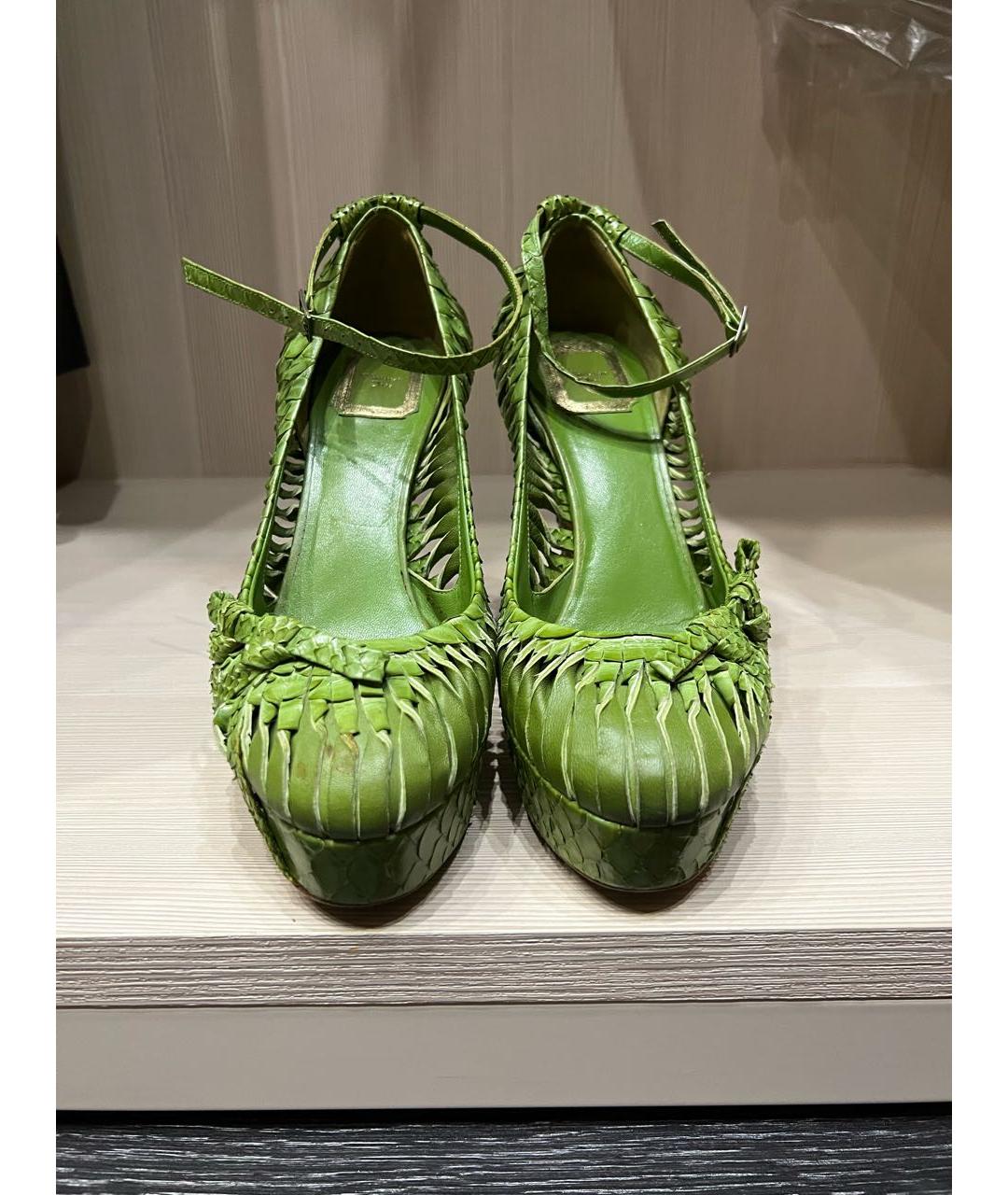 CHRISTIAN DIOR PRE-OWNED Салатовые туфли из экзотической кожи, фото 2