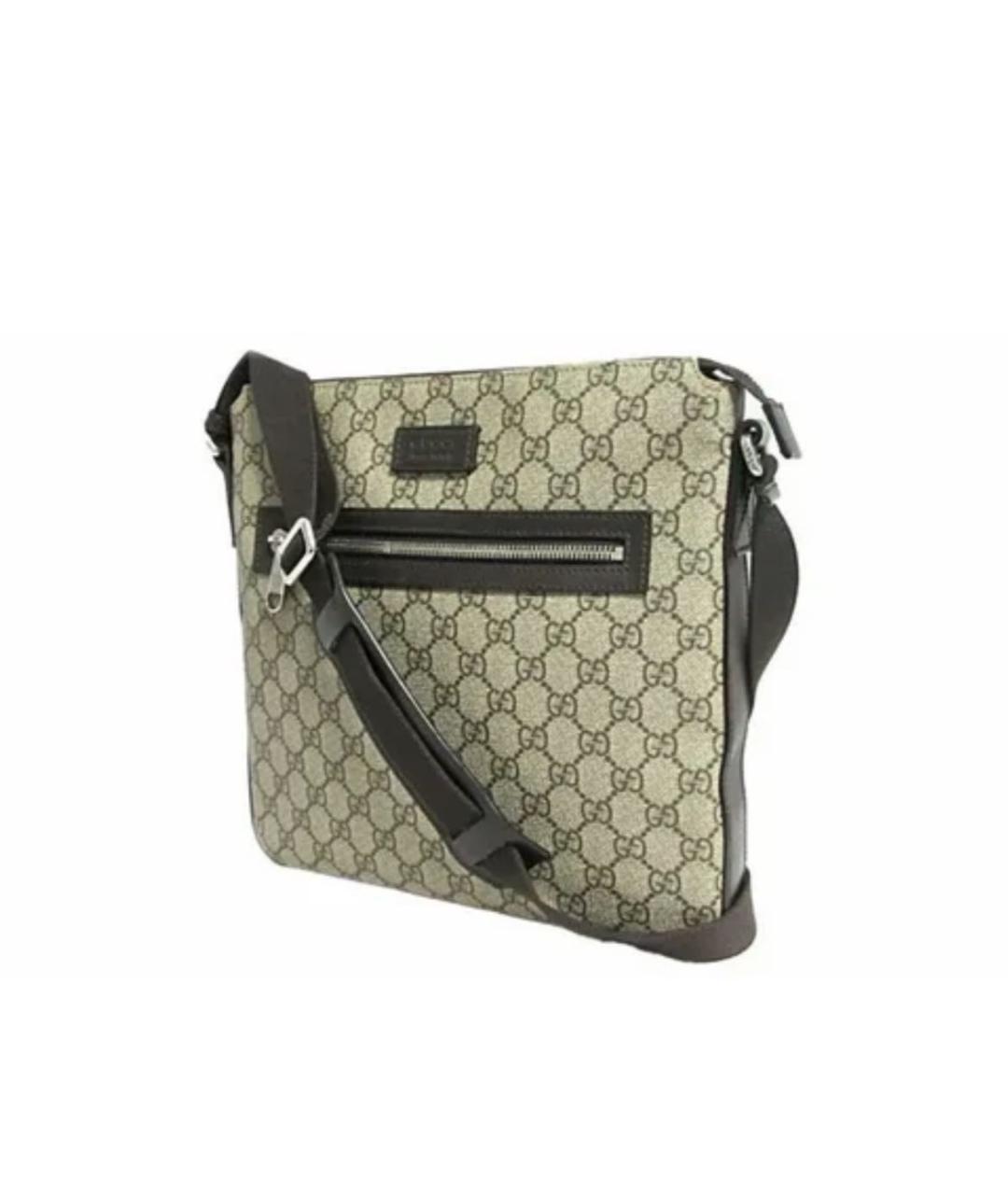 GUCCI Бежевая барсетка из канвы, фото 4