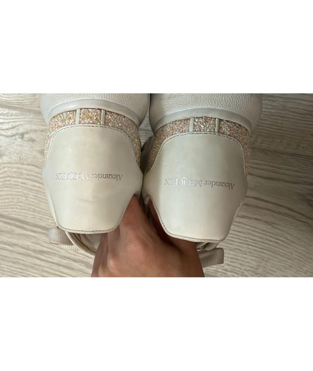 ALEXANDER MCQUEEN Розовые кожаные кеды, фото 3