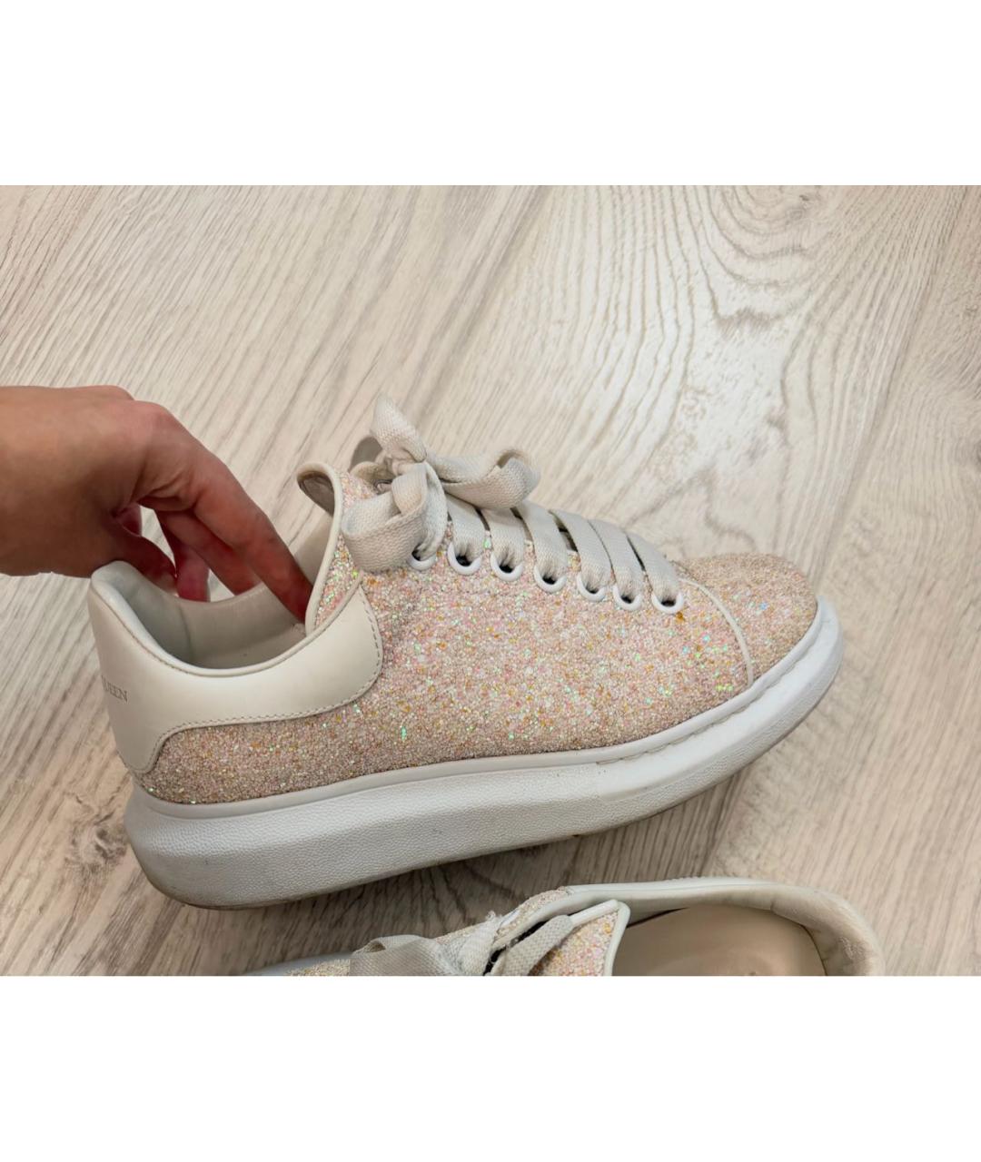 ALEXANDER MCQUEEN Розовые кожаные кеды, фото 5