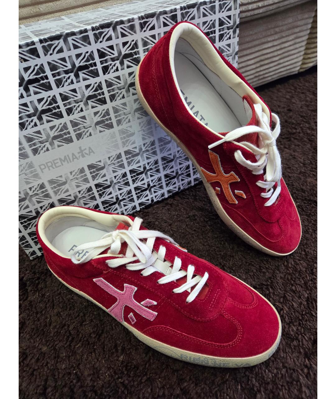 PREMIATA Красные кожаные кеды, фото 3