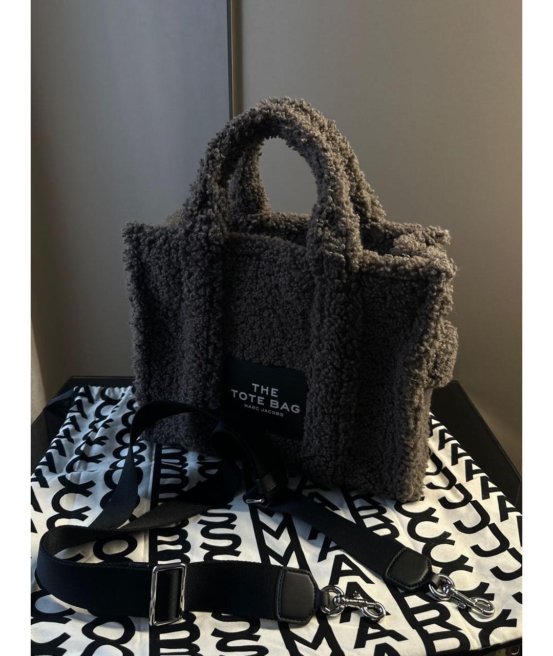 MARC JACOBS Серая меховая сумка тоут, фото 2