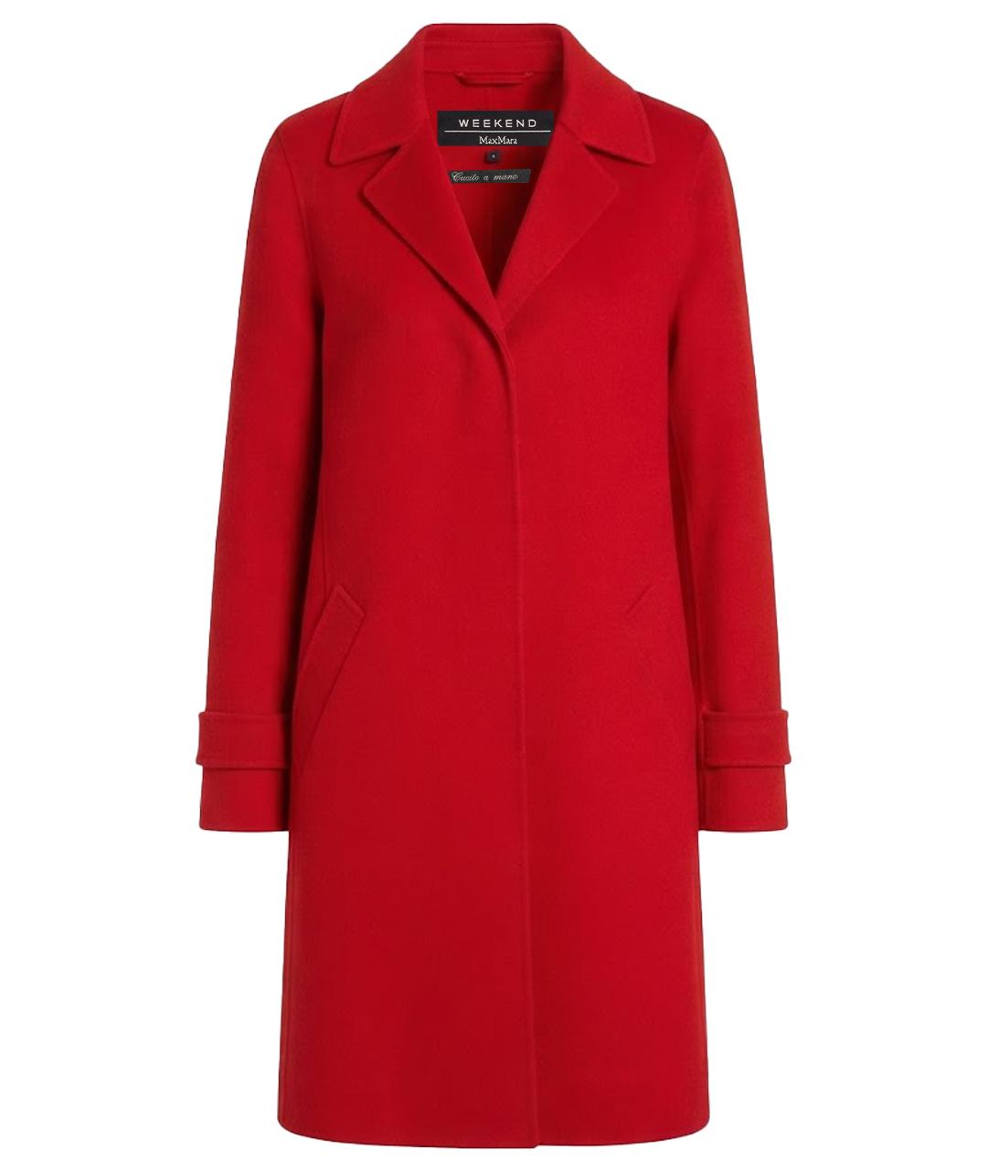 WEEKEND MAX MARA Красное шерстяное пальто, фото 1