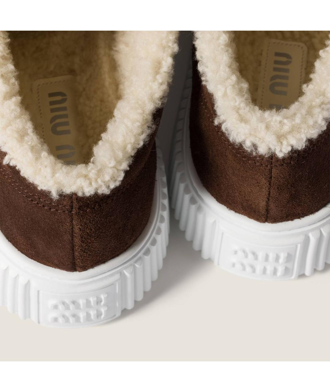 MIU MIU Коричневые замшевые кеды, фото 3