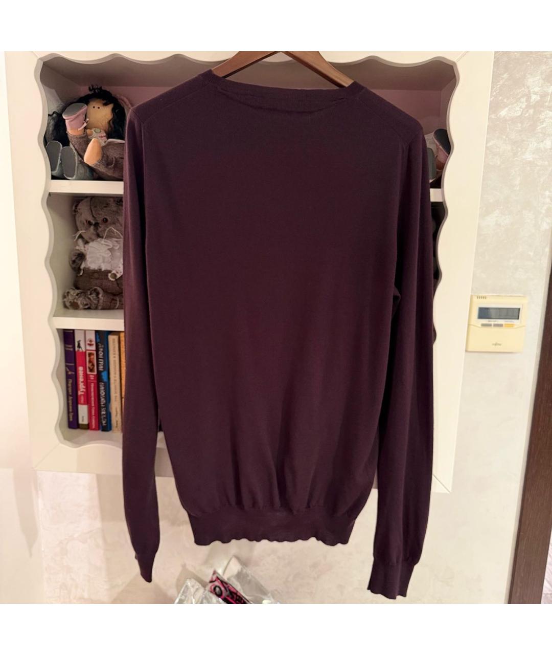 ERMANNO SCERVINO Бордовый кашемировый джемпер / свитер, фото 2