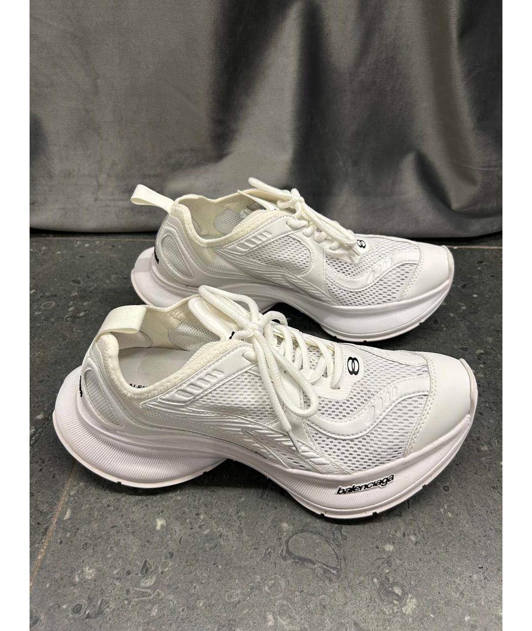 BALENCIAGA Белые текстильные низкие кроссовки / кеды, фото 9