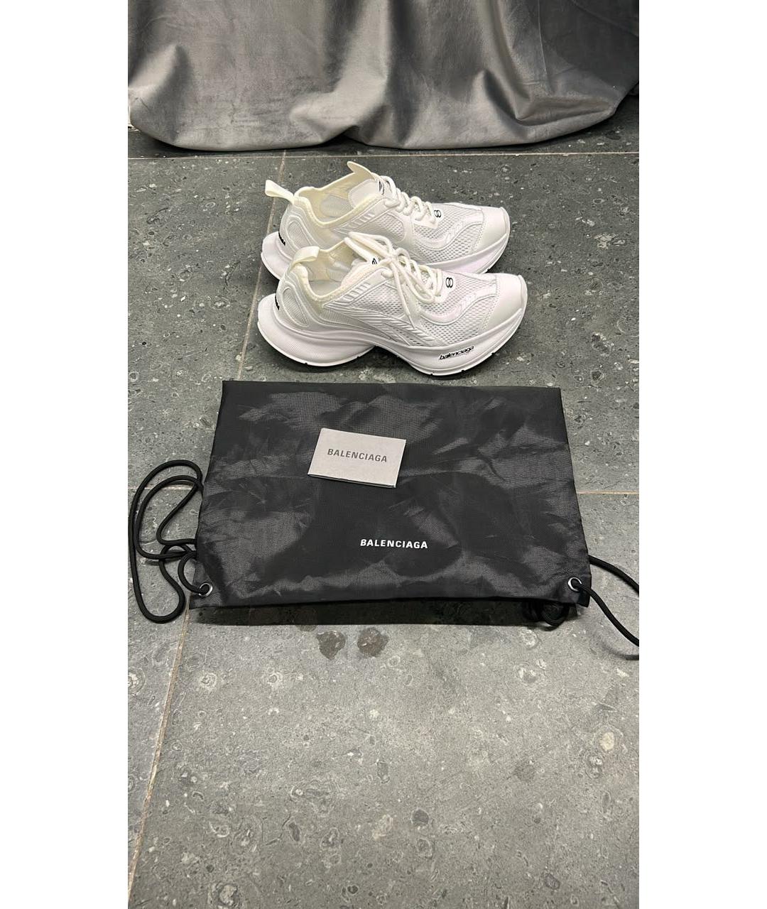BALENCIAGA Белые текстильные низкие кроссовки / кеды, фото 6