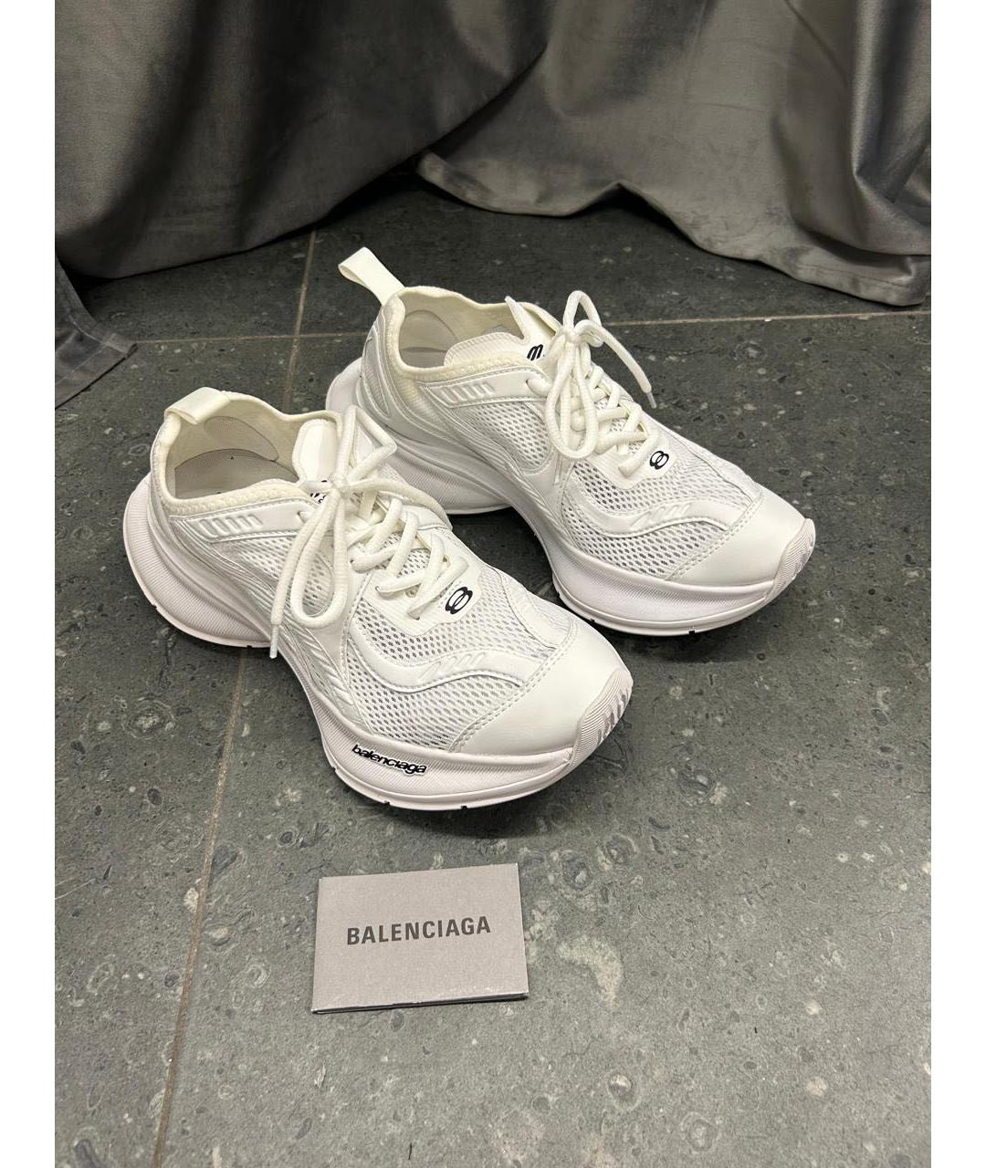 BALENCIAGA Белые текстильные низкие кроссовки / кеды, фото 7
