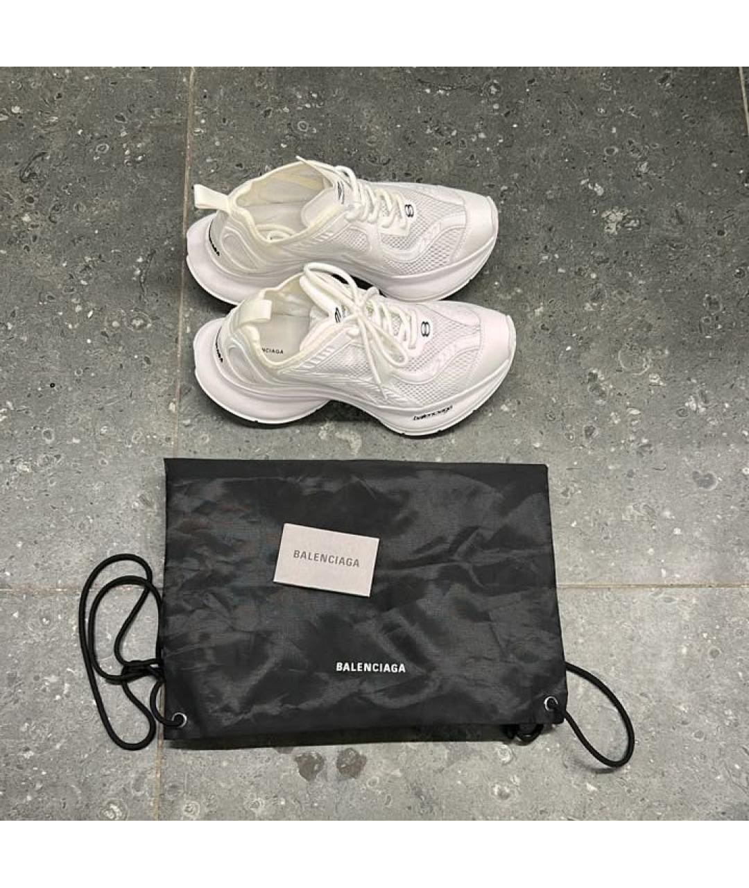 BALENCIAGA Белые текстильные низкие кроссовки / кеды, фото 8