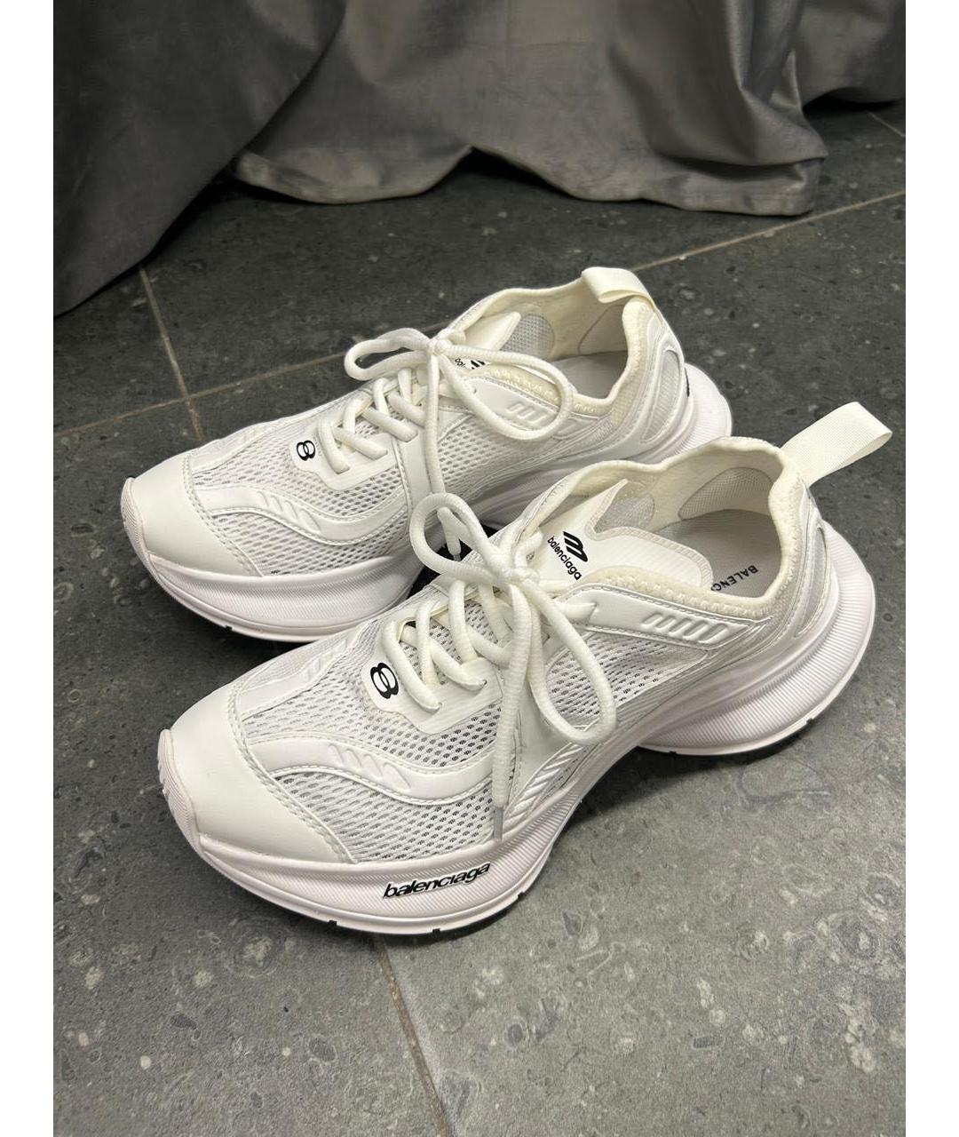 BALENCIAGA Белые текстильные низкие кроссовки / кеды, фото 5