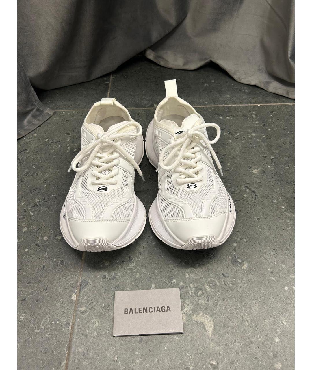 BALENCIAGA Белые текстильные низкие кроссовки / кеды, фото 4