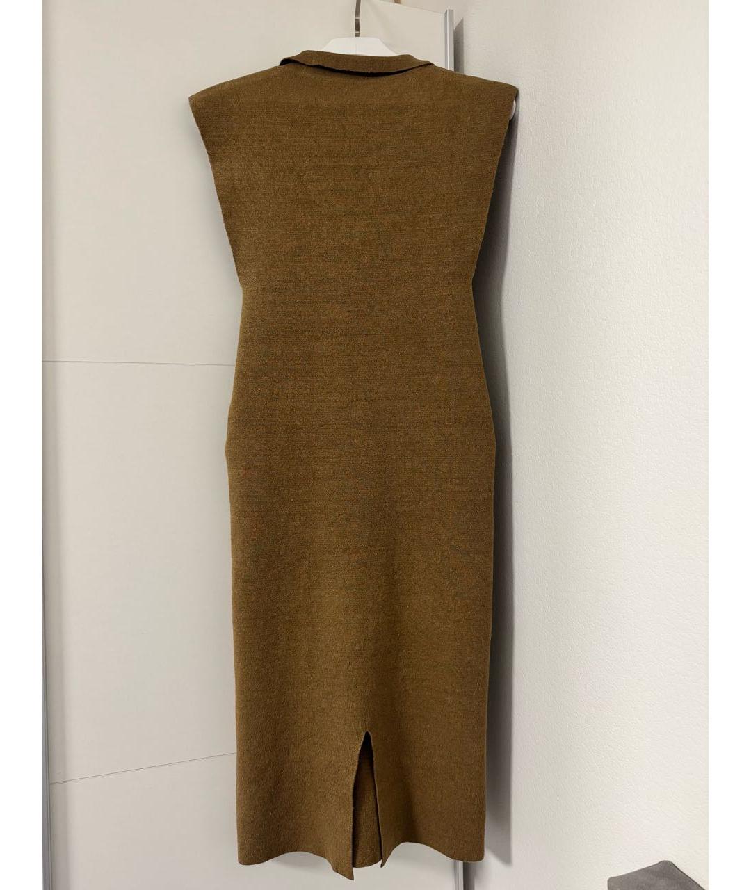 JACQUEMUS Коричневое льняное повседневное платье, фото 4