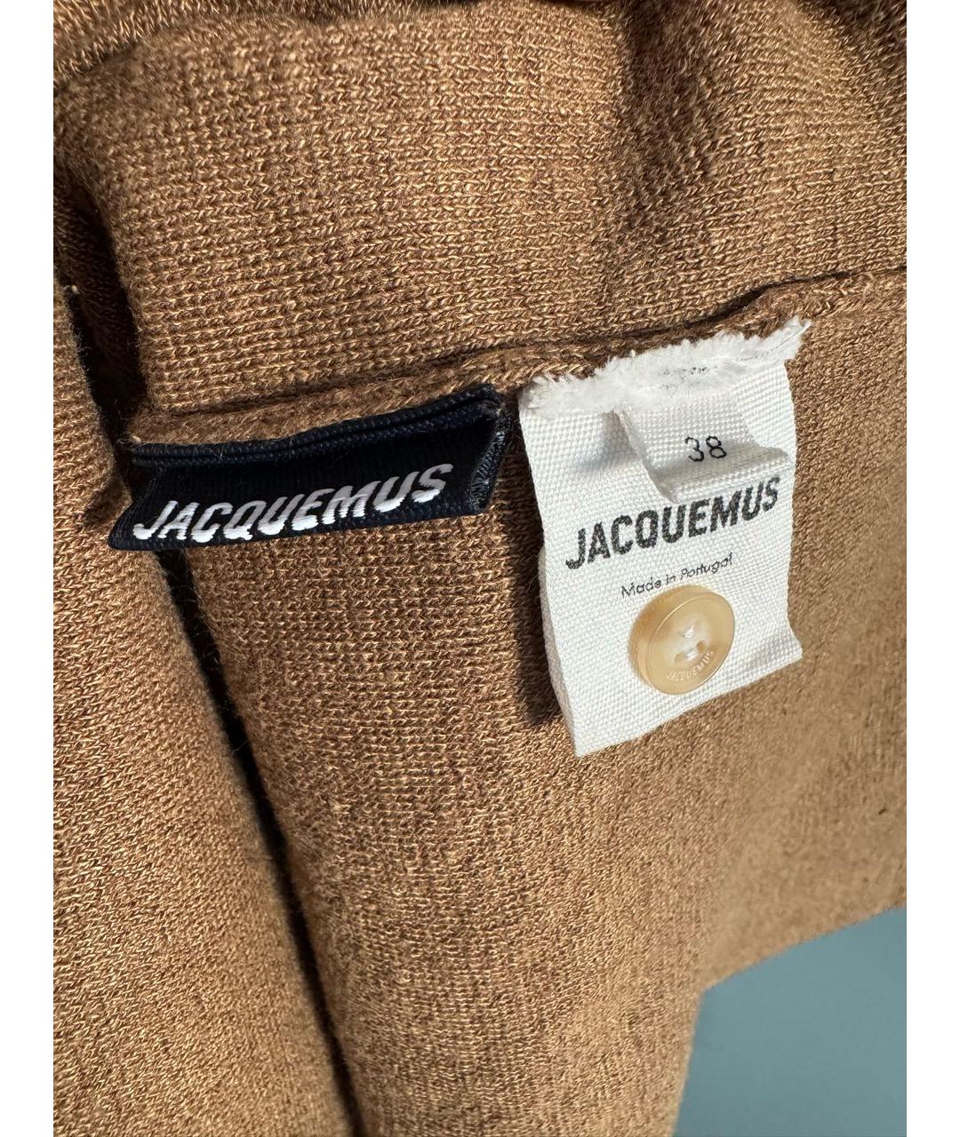 JACQUEMUS Коричневое льняное повседневное платье, фото 6