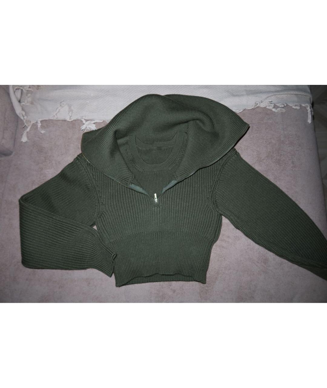JACQUEMUS Хаки хлопко-эластановый джемпер / свитер, фото 6