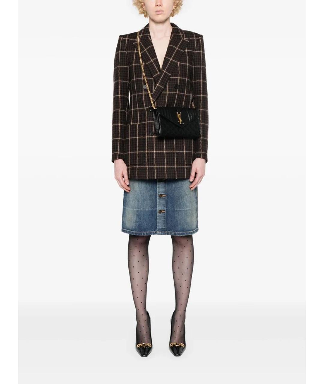 SAINT LAURENT Черная кожаная сумка через плечо, фото 4