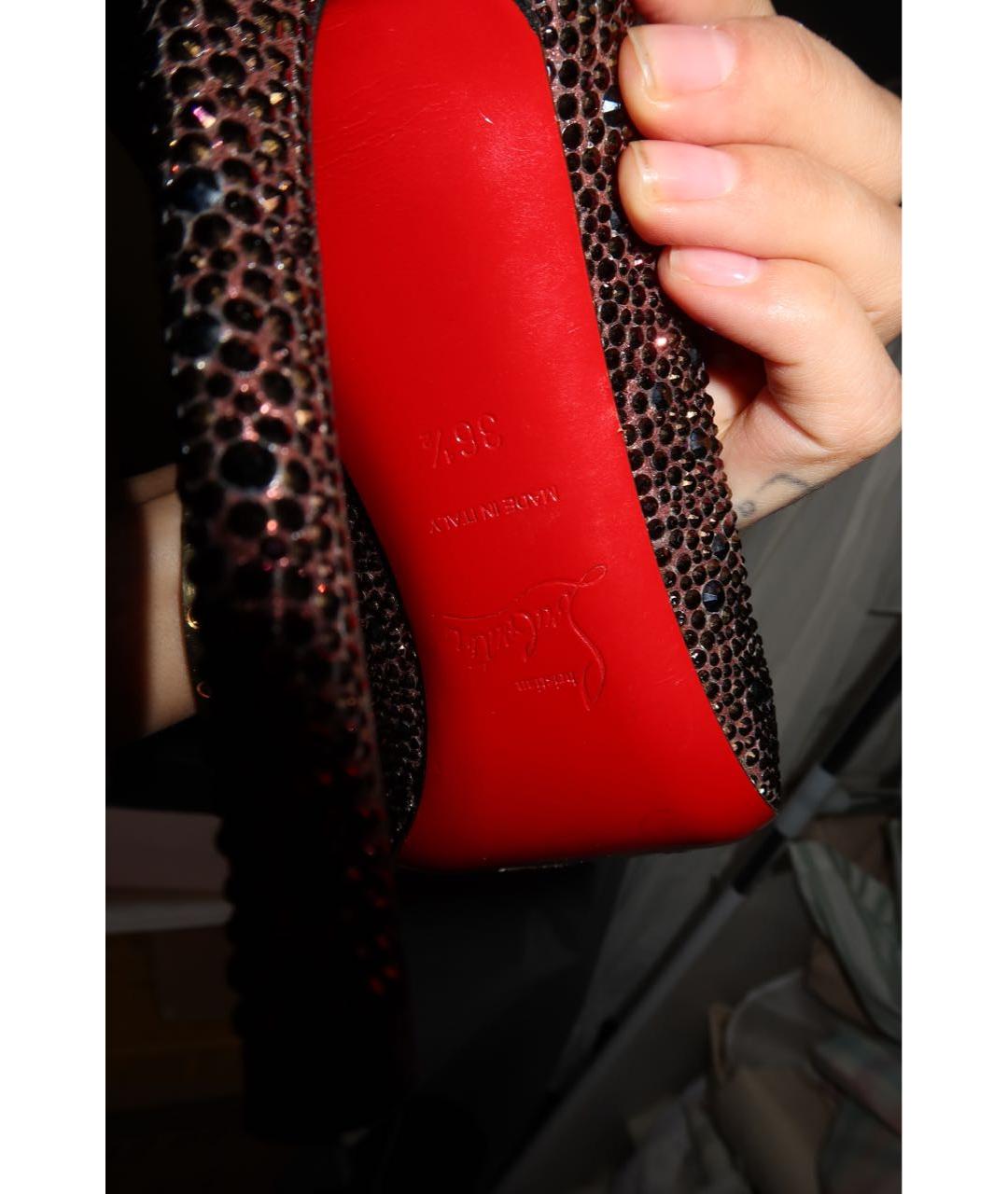 CHRISTIAN LOUBOUTIN Бордовые кожаные туфли, фото 4